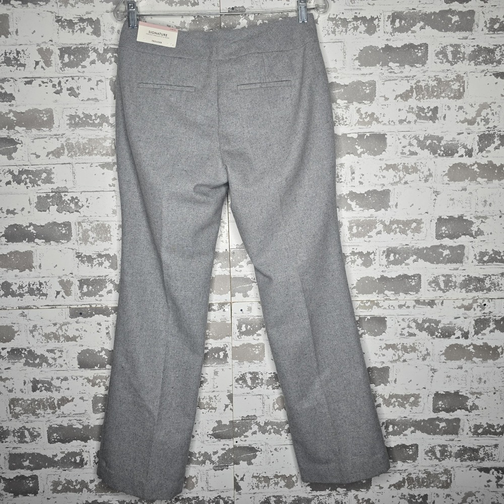 NEW Ann Taylor Dress Pants Womens 4 Petite Gray Wool Blend Lined Trouser Preppy - Picture 4 of 13